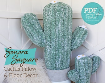 Sonra Saguaro Cactus Accent Pillow and Floor Décor Sewing Pattern and Tutorial - DIGITAL PDF