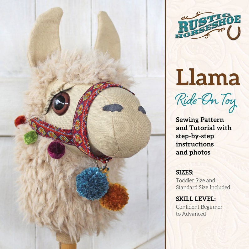 Llama Rideon Toy Stick Horse Sewing Pattern and Tutorial Etsy Australia