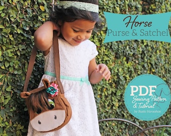 Horse Purse and Satchel Bag Sewing Pattern and Tutorial Includes Two Styles and Sizes Easy Beginner Project - DIGITAL PDF