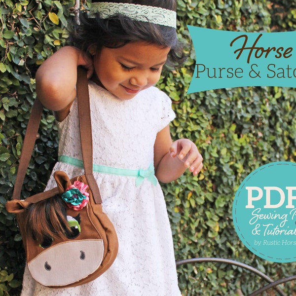 Horse Purse and Satchel Bag Sewing Pattern and Tutorial Includes Two Styles and Sizes Easy Beginner Project - DIGITAL PDF