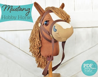 Mustang Stick Horse Sewing Pattern and Tutorial  Hobby Horse Pattern with Unicorn - DIGITAL PDF