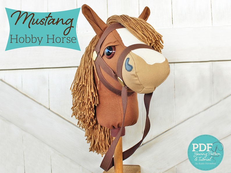 Mustang Stick Horse Sewing Pattern and Tutorial Hobby Horse Etsy UK
