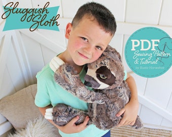 Sluggish Sloth Pudgy Plushie Sewing Pattern and Tutorial Stuffed Animal Toy - DIGITAL PDF