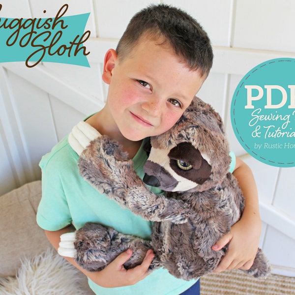 Sluggish Sloth Pudgy Plushie Sewing Pattern and Tutorial Stuffed Animal Toy - DIGITAL PDF