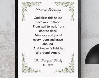 Personalized House Blessing Wall Art: New Homeowner Gift