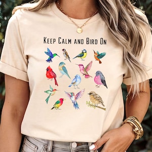 Bird Lovers Shirt - Cozy Bird Watching Top- Colorful Bird Lovers T shirt - Unique Bird Lovers T-shirt -  Bird Enthusiasts - Birthday Gift