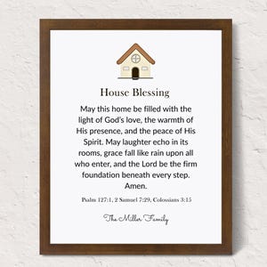 Personalized House Blessing Wall Art, House Blessing Prayer, Blessings Wall Art, Bible Verse Print, New Neighbors Gift, New Homeowners Gift