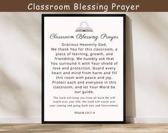 Classroom Blessing Prayer Poster: Teacher Wall Art