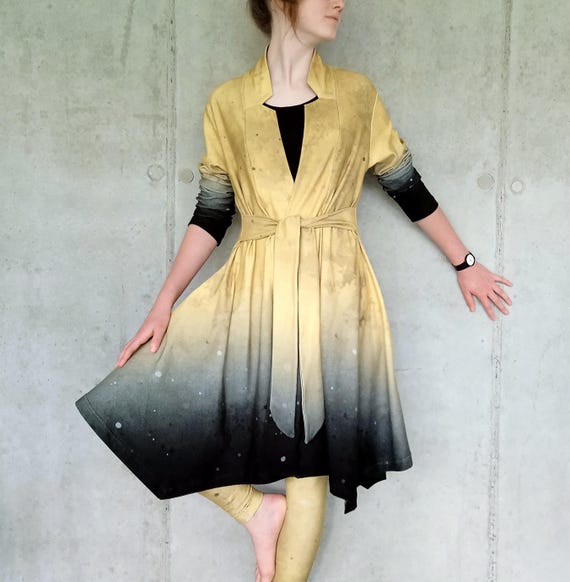 green emerald velvet dress Elegant Lularoe Cardigan for Women – Gold/Black Geometric Style main image 1