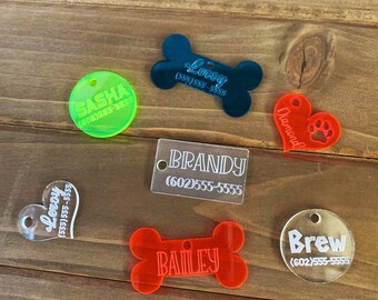 acrylic dog tag