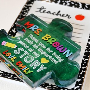 Personalized Teacher Appreciation Gift Puzzle Piece, Custom Acrylic ...