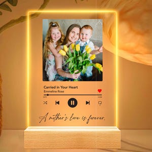 Custom Song Plaque with Photo, Personalized Acrylic Music Album Cover Night Light, Custom Picture Gift for Couple, Wedding, Anniversary