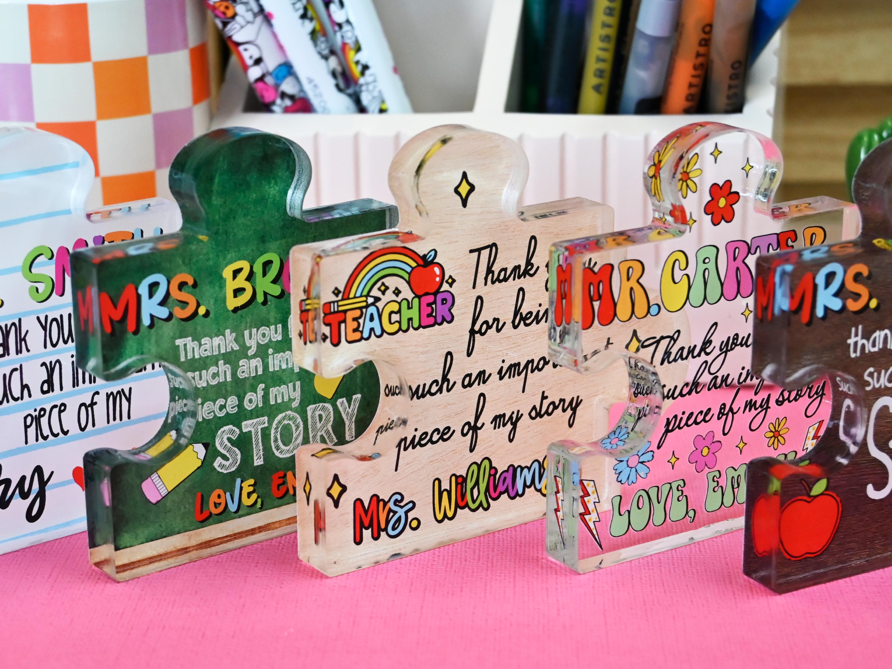 Personalized Teacher Appreciation Gift Puzzle Piece, Custom Acrylic ...