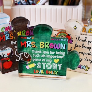 Personalized Teacher Appreciation Gift Puzzle Piece, Custom Acrylic ...