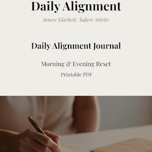 Daily Alignment Journal Printable Morning and Evening Routine Self Reflection Mindset Planner Digital Download