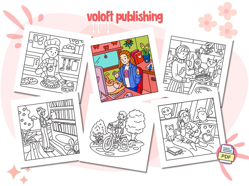 Lovely Lines Coloring Book | 31 Hand-drawn Pages (PDF Instant Download ...