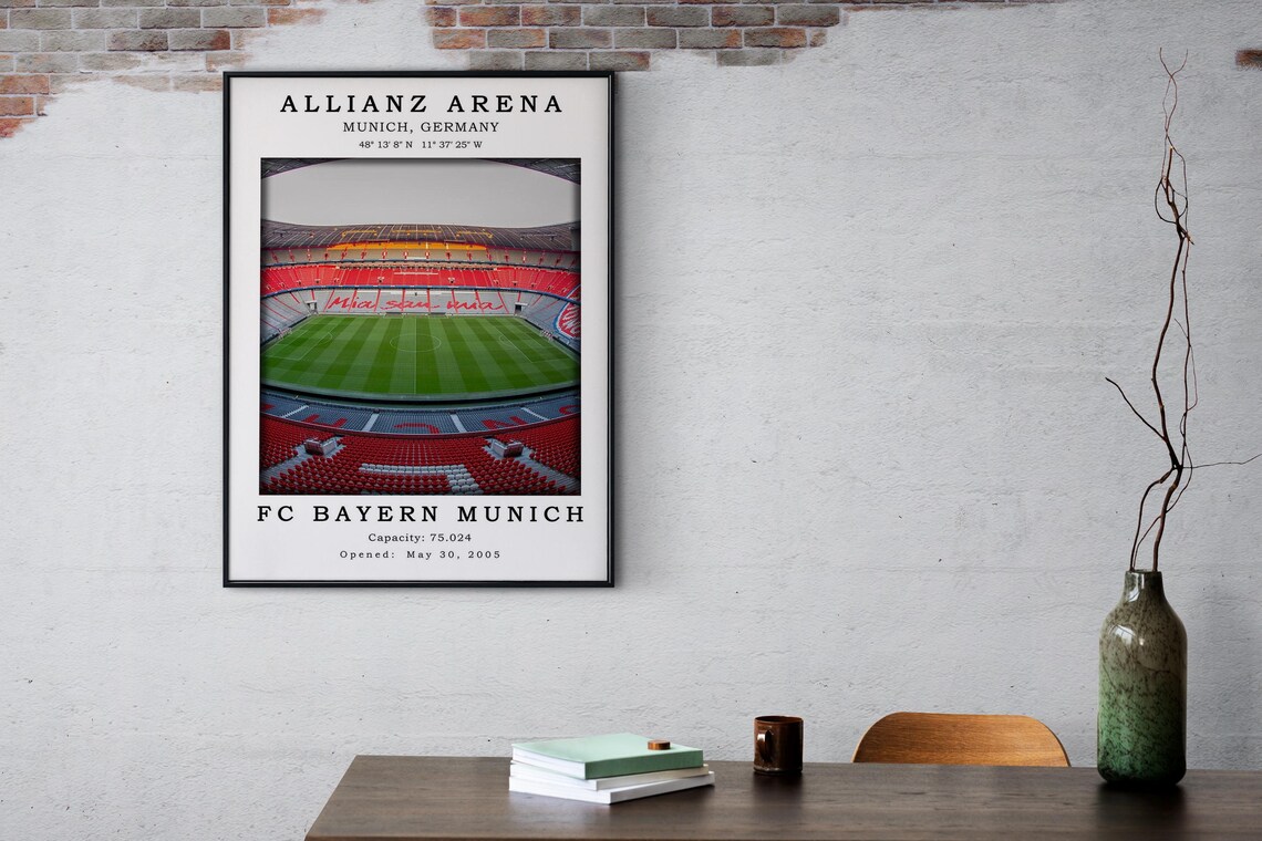 Allianz Arena Poster, Allianz Arena Stadium Poster, Bayern Munich ...