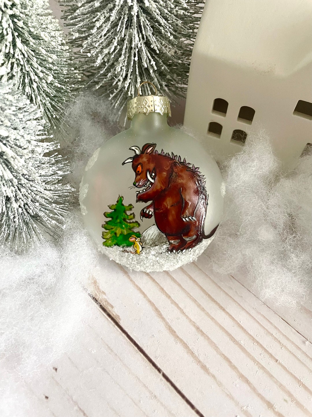 Hand Painted Glass Ornament With Gruffalo and Mouse Scene Etsy
