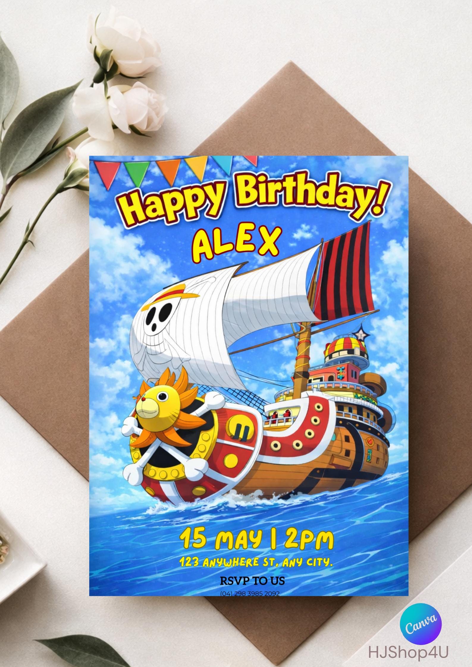 One piece bday greeting card - Etsy 日本