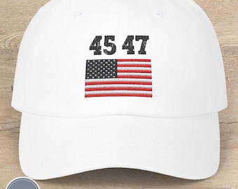 Trump 45 47 Embroidered Dad Hat: Patriotic USA Flag Baseball Cap