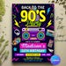 Editable 90s Birthday Invitation, Back to the 90s, 90s Party Invite ...