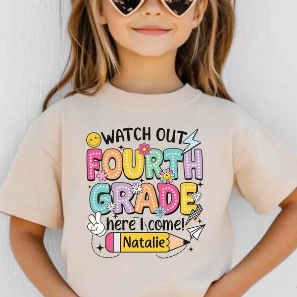 4th Grade Back to School Shirt: First Day Tee, Matching Grade Level