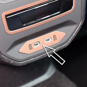 MetalMods - Fit for CUPRA Formentor, Leon | COPPER Style | Steel Decor for Rear Usb Ports - 1 pc Set VZ Custom Accessories