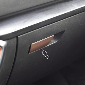 MetalMods -  Fit for CUPRA Formentor, Leon | COPPER Style | Steel Decor for Glove Box Handle - VZ Custom Accessories