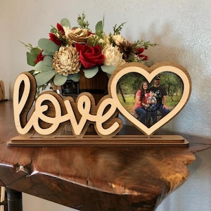 Valentine's Day Love Photo Frame, Heart-Shaped Photo Holder, Romantic Gift for Her or Him, Wedding Keepsake, Personalized Love Frame