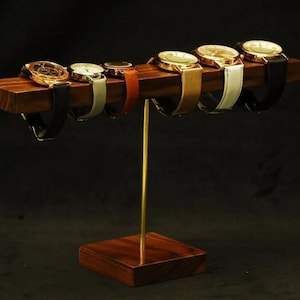 Handcrafted Wooden Watch Organizer: T-Bar Display Stand