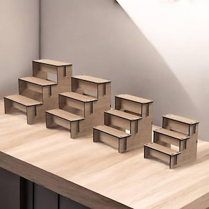 Wooden 3-Tier Display Shelf Retail Counter Display Stand,Candle Display, Tabletop Shelves, craft show display, collapsible display