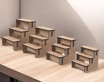 3-Tier Wooden Display Shelf: Craft Fair Tabletop Stand
