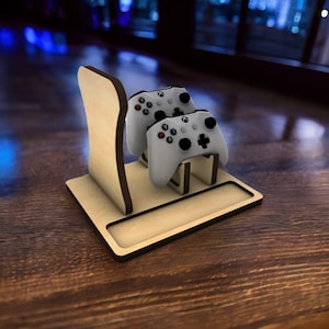 Custom Wooden Controller & Headset Stand, Gamer Room Decor, Husband Birthday Gift, Tech Accessories , Christmas Gift for Dad,  Gamer Gifts