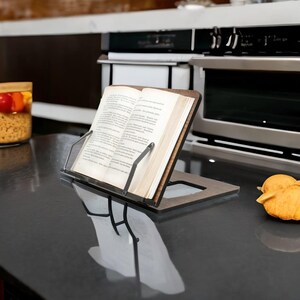 Custom Wooden Book Stand and Recipe Holder - Foldable Design With ...