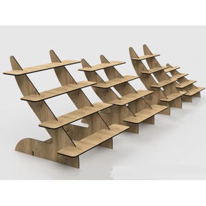 Wooden 4-Tier Display Shelf Retail Counter Display Stand,Candle Display, Tabletop Shelves, craft show display, collapsible display