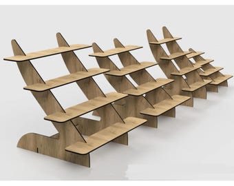 4-Tier Wooden Display Shelf: Retail Counter Stand, Craft Show Display