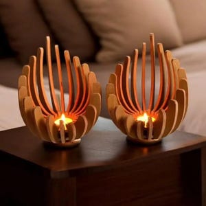 オーク材キャンドルホルダー、木製キャンドルホルダー、木製ティーライトホルダー、木製キャンドルホルダー、彼女へのプレゼント、母の日ギフト、木製ティーライトホルダー