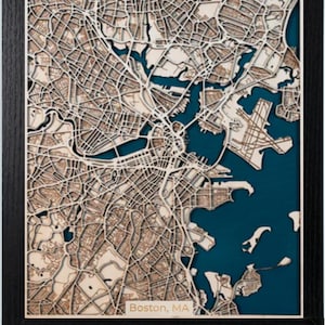 Boston City Map - Wall Decor - Multilayered 3D Wood Wall Art - Custom City  Map Art -  Home Decor