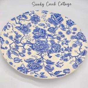 Vintage Johnson Bros Blue Floral Platter: English Chippendale Transferware