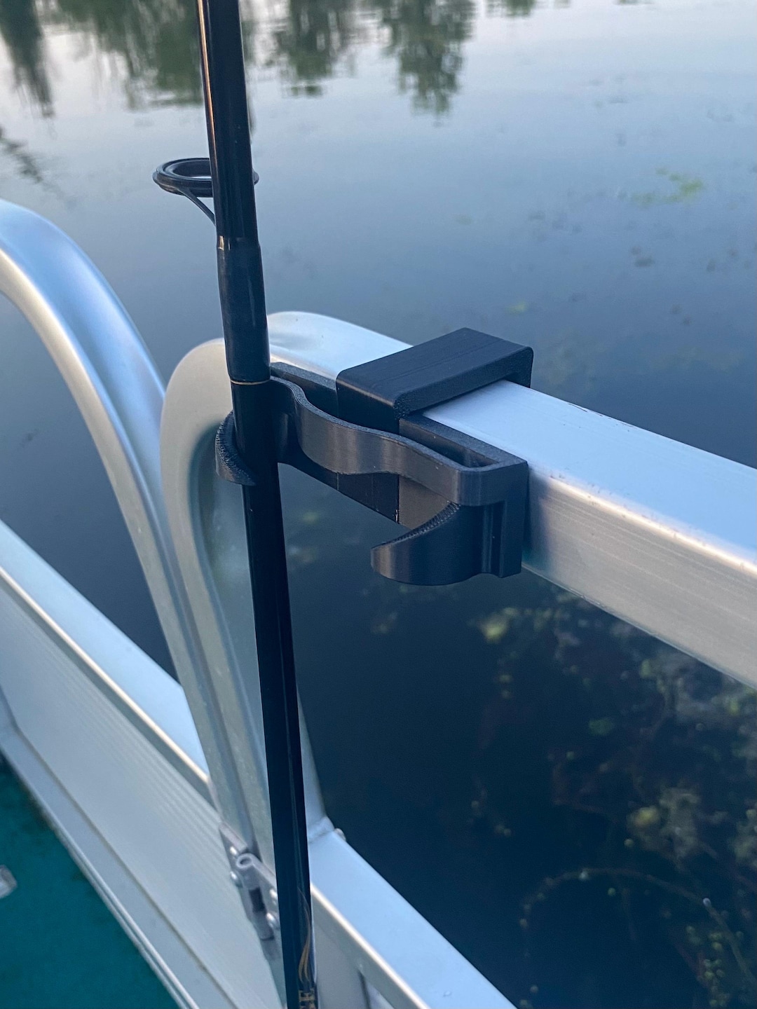 fishing rod holders for pontoon boats Boat 4-Rod-Holder Black  No-Tool Rail Mount | USA Made Bar is available in both an 8 rise and a 12 rise Catfish Rod Trolling Rod Holders