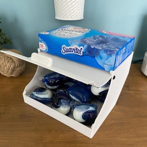 Laundry Detergent Pod Storage with Dryer Sheet Holder, Tide Pod Storage, Fabric Softener Sheet Storage, Aesthetic Laundry Room