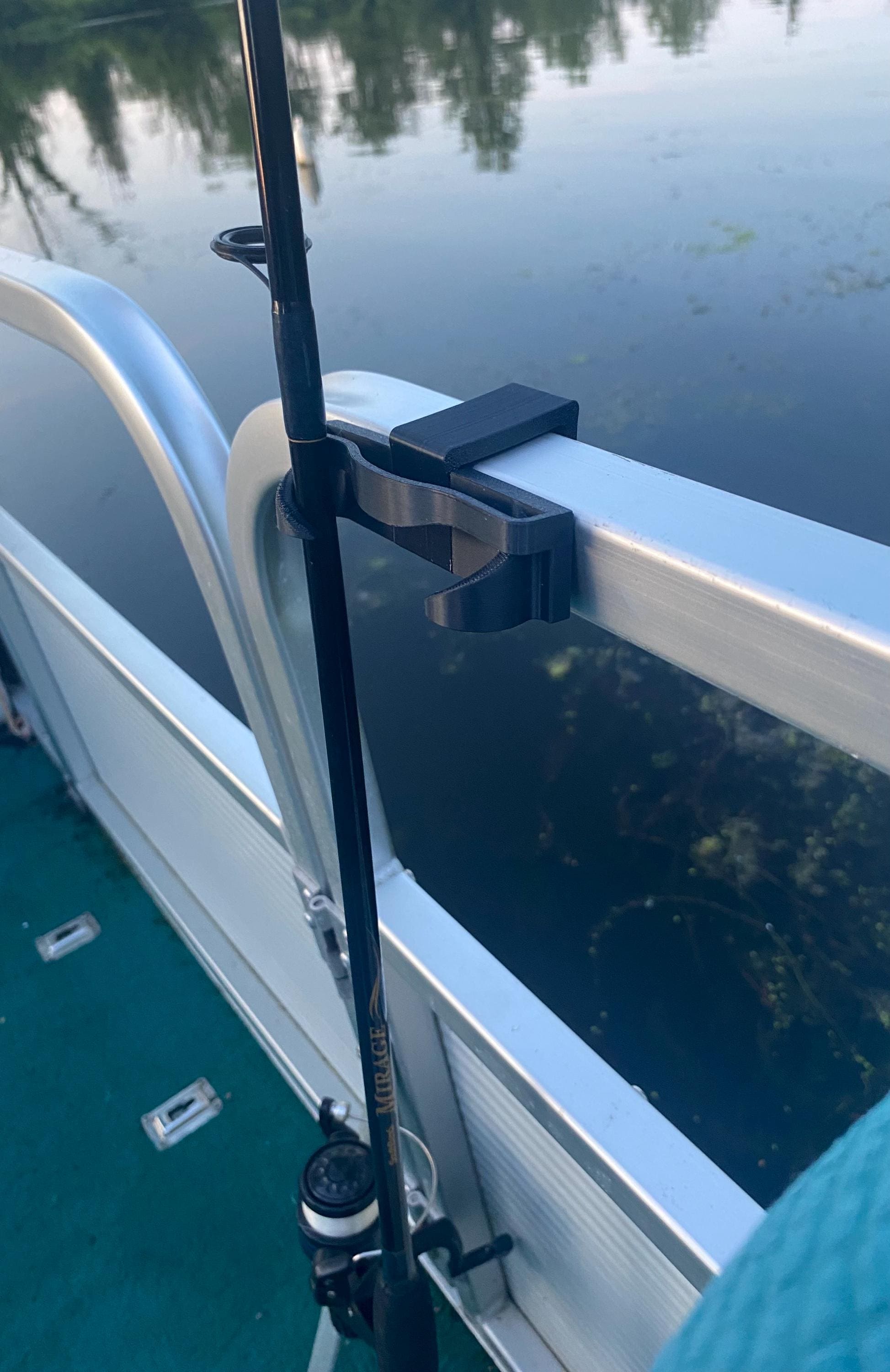 fishing rod holder for pontoon Two Piece Pontoon Rail Fishing Rod Holders