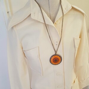 70s vintage safari suit, RARE womens version, beige flared trousers, 1970s clothing