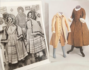 Cartes postales de poupées de cire, vêtements anciens pour enfants, carte postale vestimentaire du XVIIIe siècle