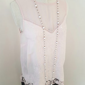 Vintage pale pink lace top, beaded evening tank, gifts for her, pink summer tops