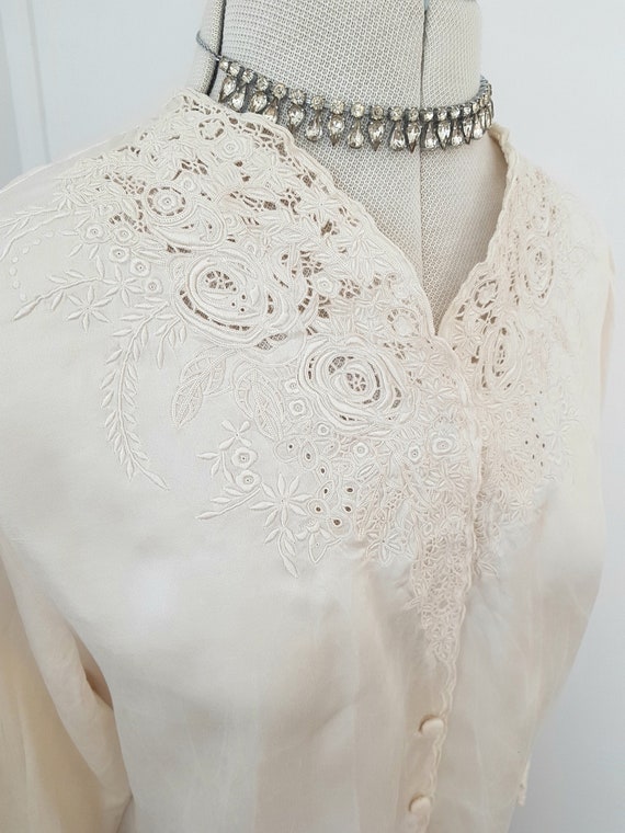 edwardian style blouse, creamy beige colour, SHOW