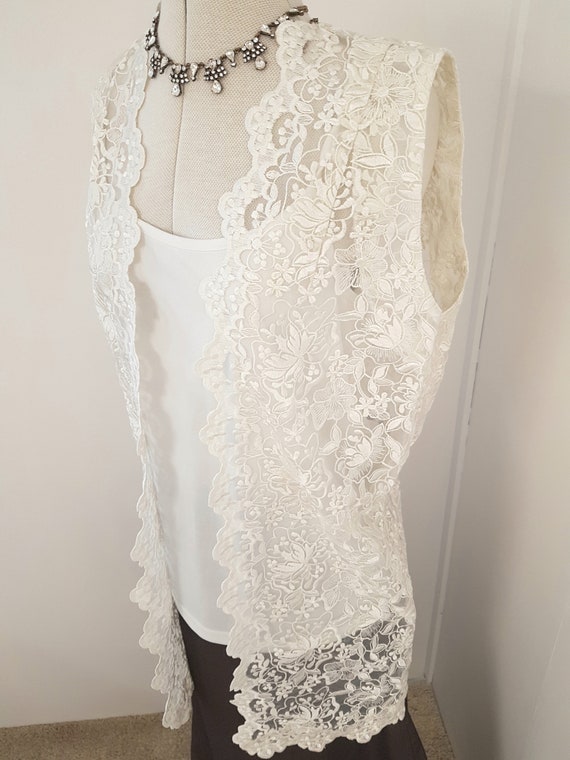 vintage 1960s vest, EXQUISITE lace waistcoat, flor