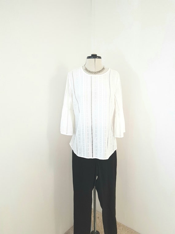 90s does victorian style blouse, all embroidered,