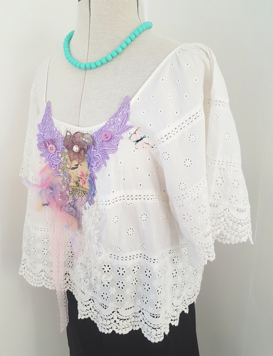 Wearable Art Blouse Art to Wearcute Upcycled Top Etsy Australia