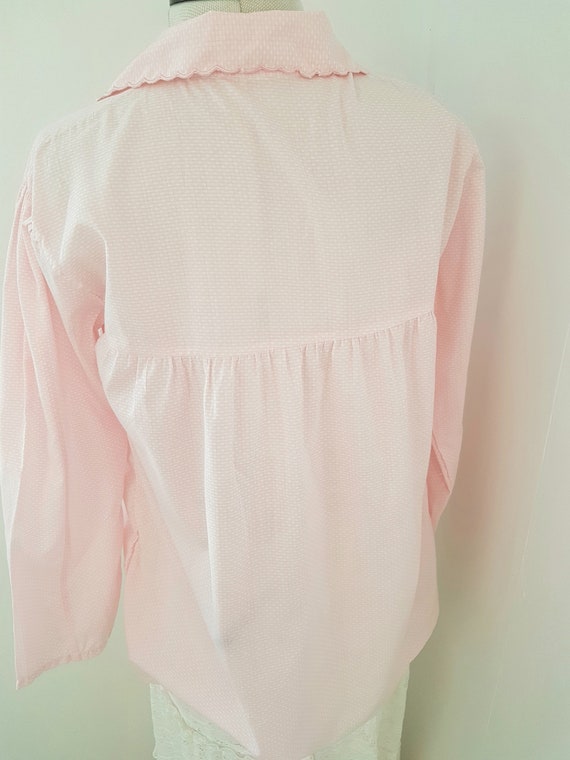 pink bed jacket, 80s vintage underwear,  pink lin… - image 5